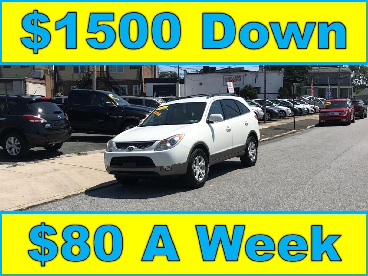 2011 White /Tan Hyundai Veracruz GLS (KM8NU4CC4BU) with an 3.8L V6 DOHC 24V engine, 6-Speed Automatic transmission, located at 577 Chester Pike, Prospect Park, PA, 19076, (610) 237-1015, 39.886154, -75.302338 - Photo#0